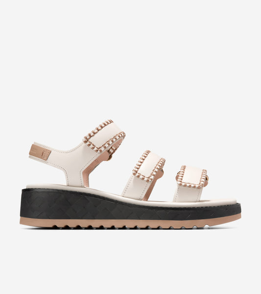 GRANDPRØ DAYLIN WEDGE TRIPLE STRAP SANDALS